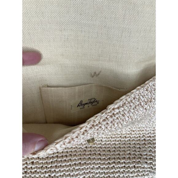 Dayne Taylor Raffia Handbag Japan Metal Turnlock 1960s Vintage Double Sided - Picture 4 of 7